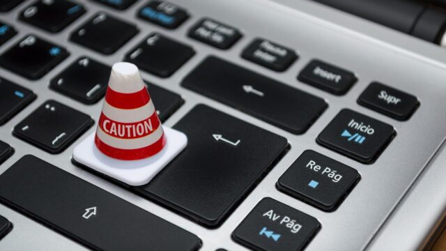 keyboard, caution, cone