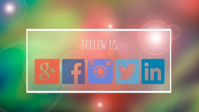 follow us, facebook, google plus