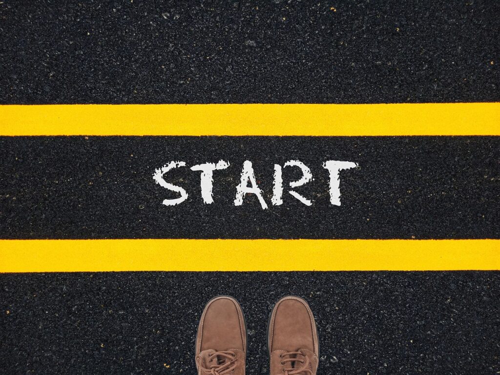 start, feet, road